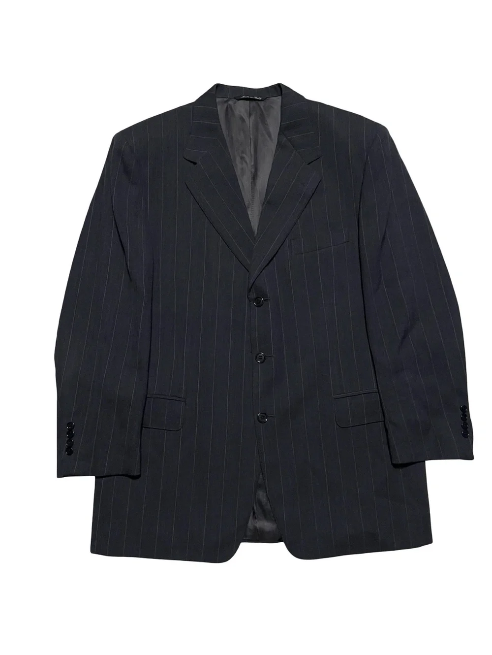 Canali Italy Gray Pinstripe Wool Suit 3 Button Blazer Trousers IT 52 US 42
